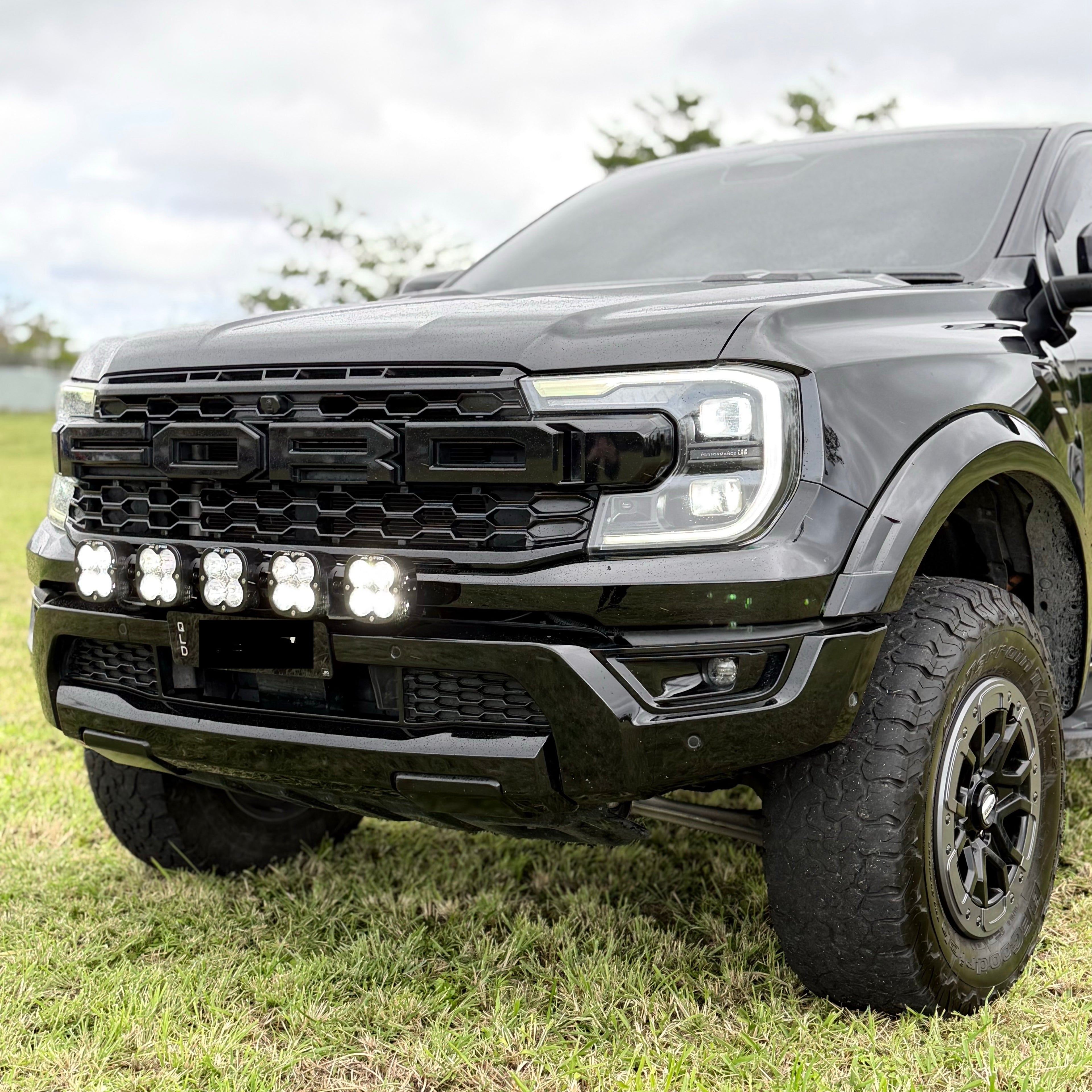 PRE - ORDER T&S Touring Light Bar Brackets to suit Baja Designs 5XL Sports Linkable LED Light Bar Kit (clear) - Ford Ranger Raptor